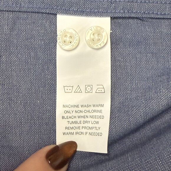 Vince Camuto Button Down Blue Long Sleeve Size 15.5 34/35 Slim Fit Button Up - Picture 9 of 10